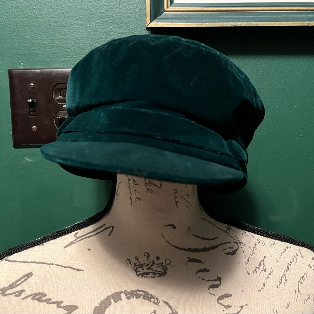 Free People Emerald Velvet Hat
